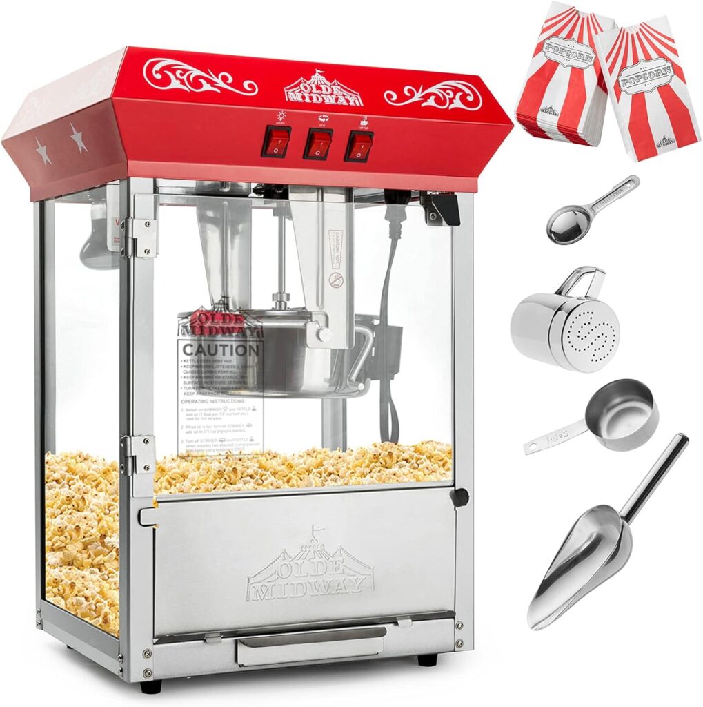 ¿Qué accesorios suelen incluir las máquinas de palomitas?